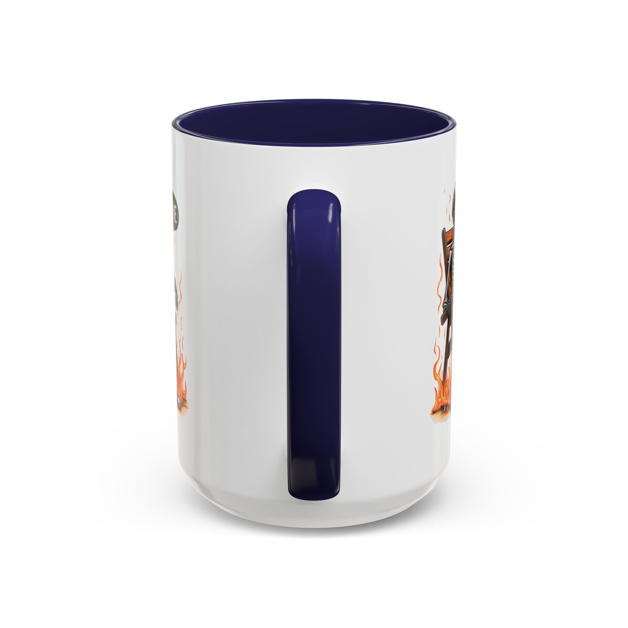 Funny I'M fine  Skeleton on fire Coffee Mug - Humor Gift for Halloween, Coffee Lovers,  Decor, Gag Gift, 11-15oz Accent Mug
