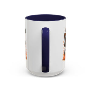 Funny I'M fine  Skeleton on fire Coffee Mug - Humor Gift for Halloween, Coffee Lovers,  Decor, Gag Gift, 11-15oz Accent Mug