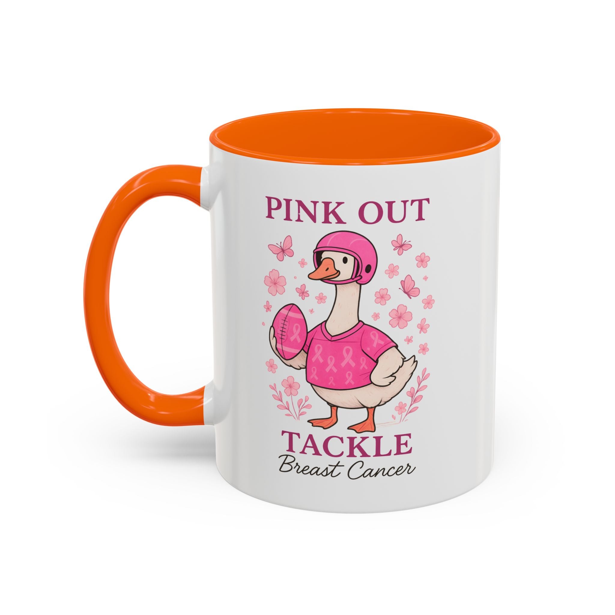 Breast Cancer Awareness Coffee Mug, Pink Out Tackle Duck Design, Supportive Gift for Fighters & Survivors, Cheerful Office Decor, [...]