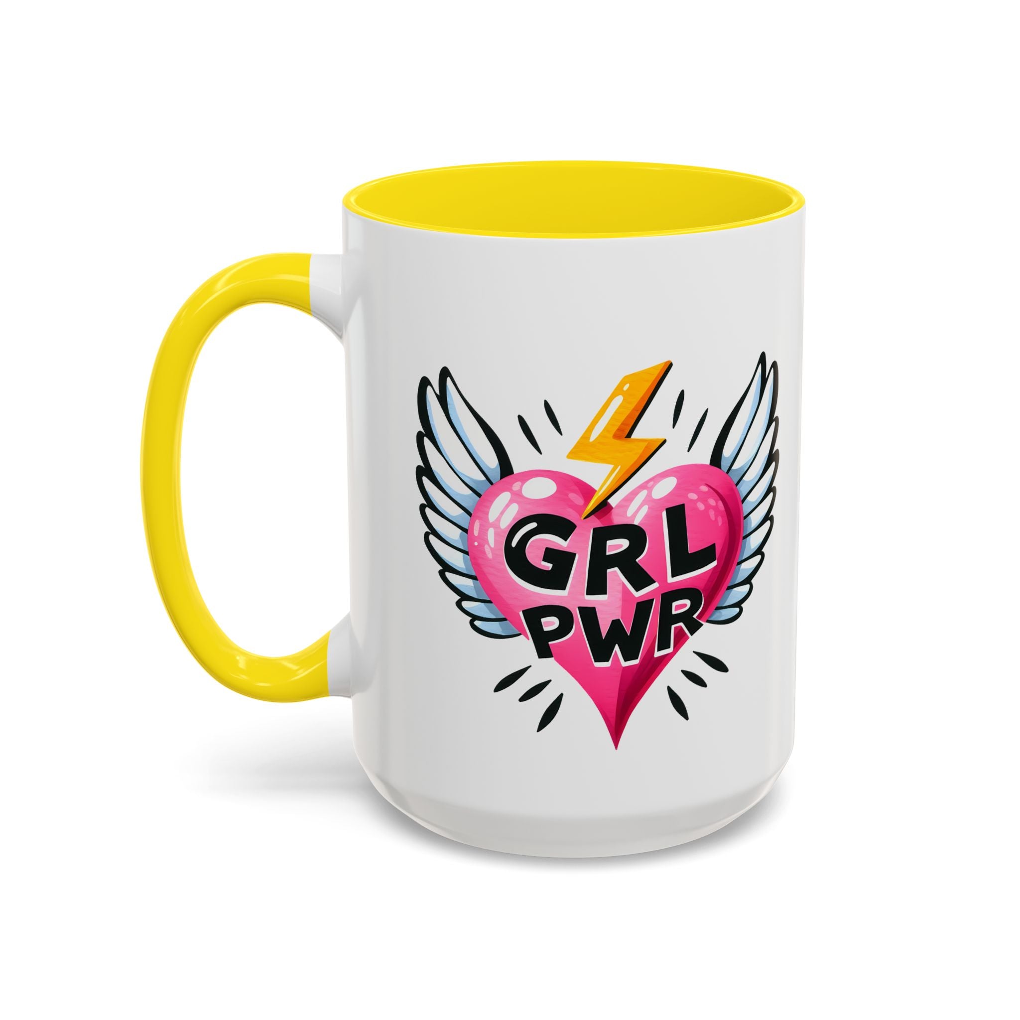 Empowering Heart Coffee Mug | Inspirational Gift for Women, GRL PWR Mug, Cute Kitchen Decor, Unique Friendship Gift, Motivational Coffee Cup