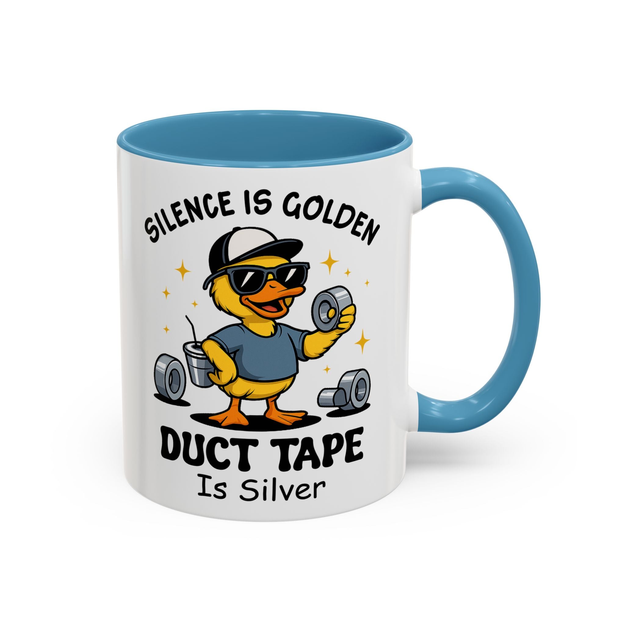 Silence Is Golden Duct Tape Is Silver Mug — Funny Duck Repair Coffee Mug (11/15 oz)