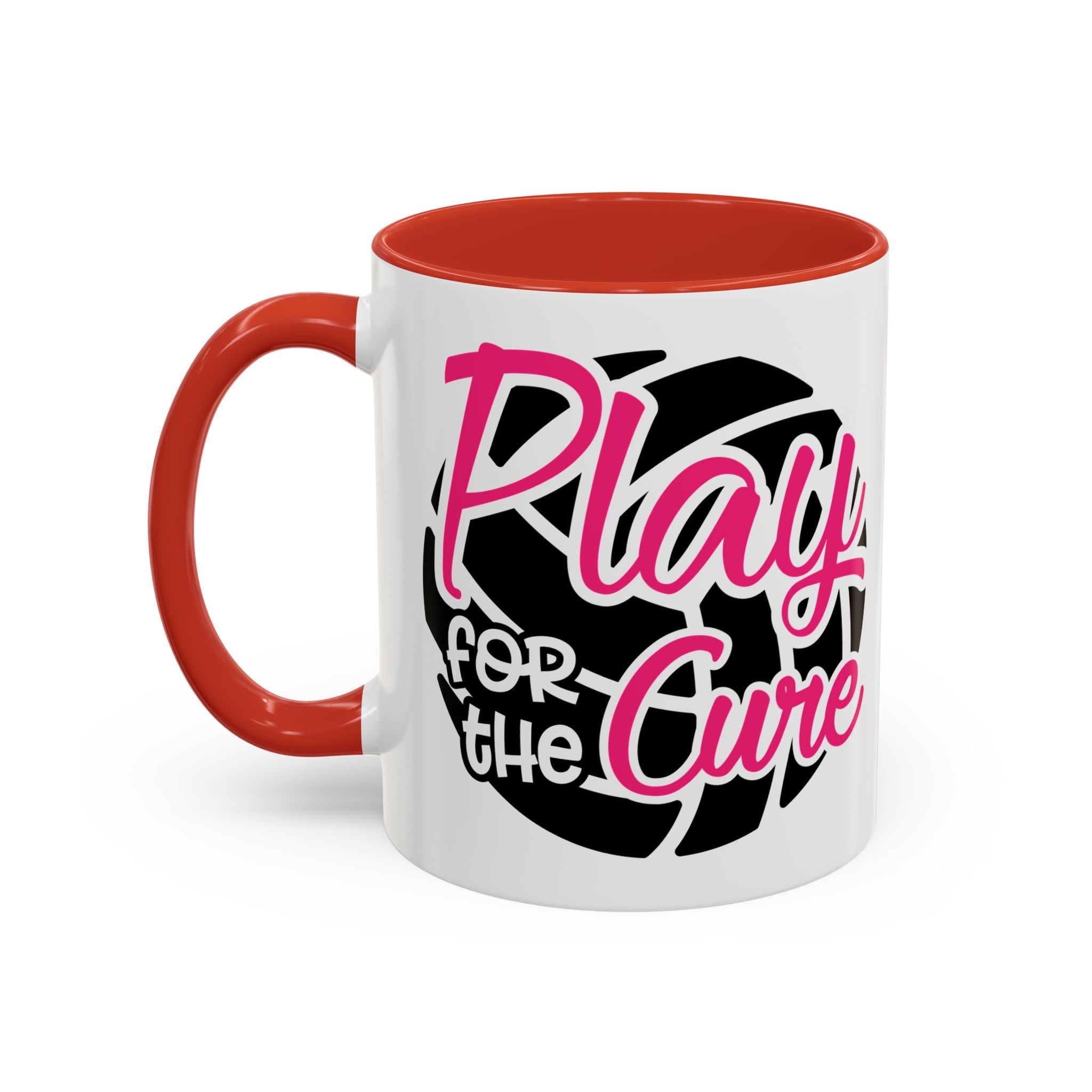 Volleyball  Coffee Mug, Play for the Cure Cup, Sports Gift , Athletes, Cancer Awareness, Inspirational Mug