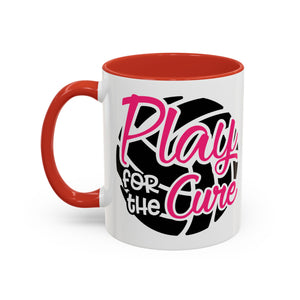 Volleyball  Coffee Mug, Play for the Cure Cup, Sports Gift , Athletes, Cancer Awareness, Inspirational Mug