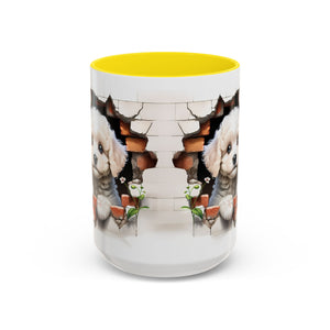 Cute Puppy Accent Coffee Mug - Adorable Dog Lover Gift, Pet-Themed Mug, Home Decor, Ideal for Gifts, Animal Enthusiast