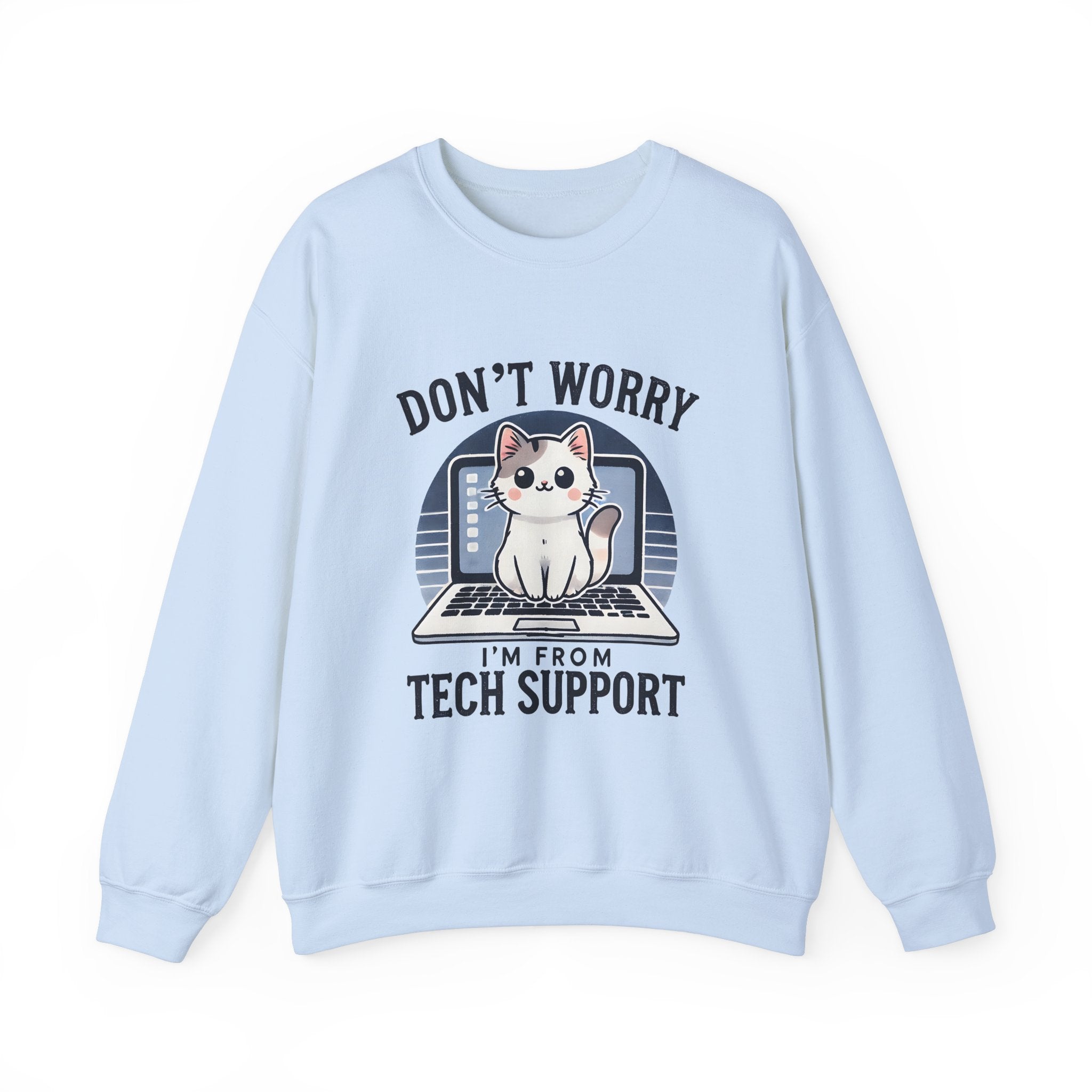 Tech Support Cat Crewneck Sweatshirt – Fun Gift for IT Lovers