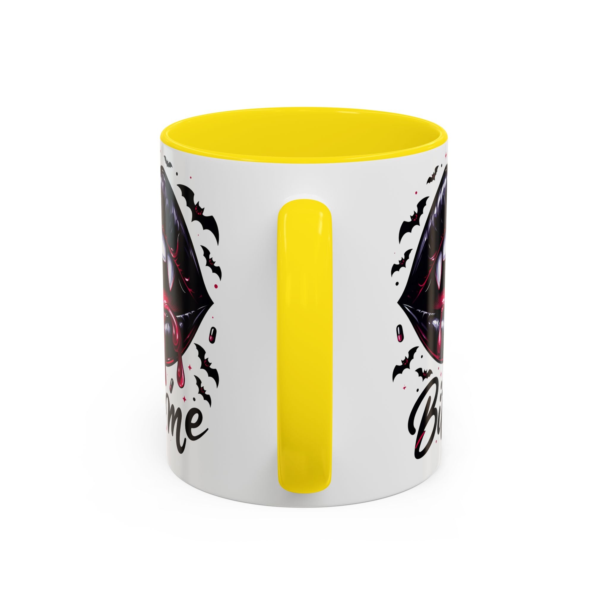 Vampire Themed Coffee Mug - "Bite Me"  halloween bats horror art cup