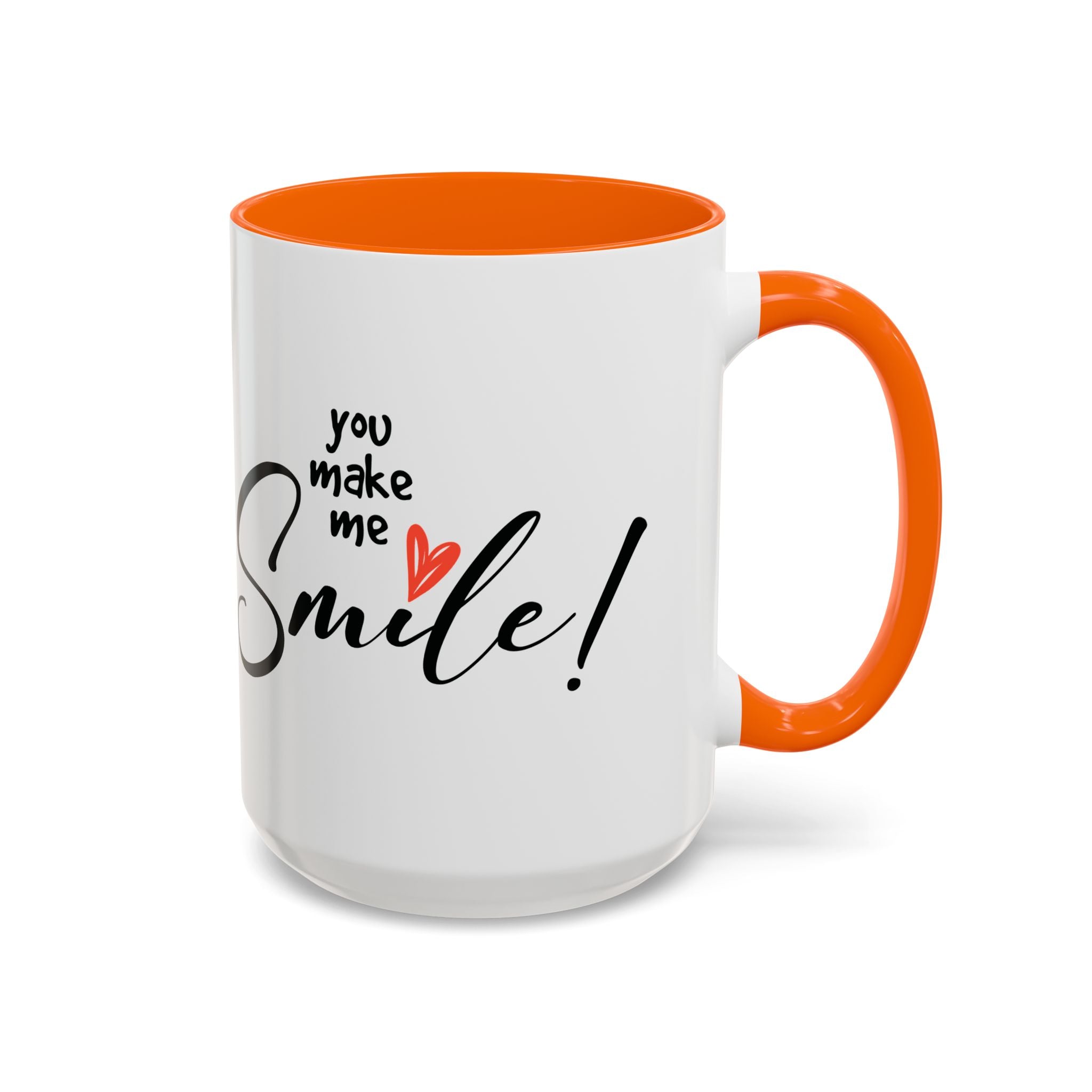 Inspirational Accent Coffee Mug - "You Make Me Smile!" - Perfect Gift for Friends & Family