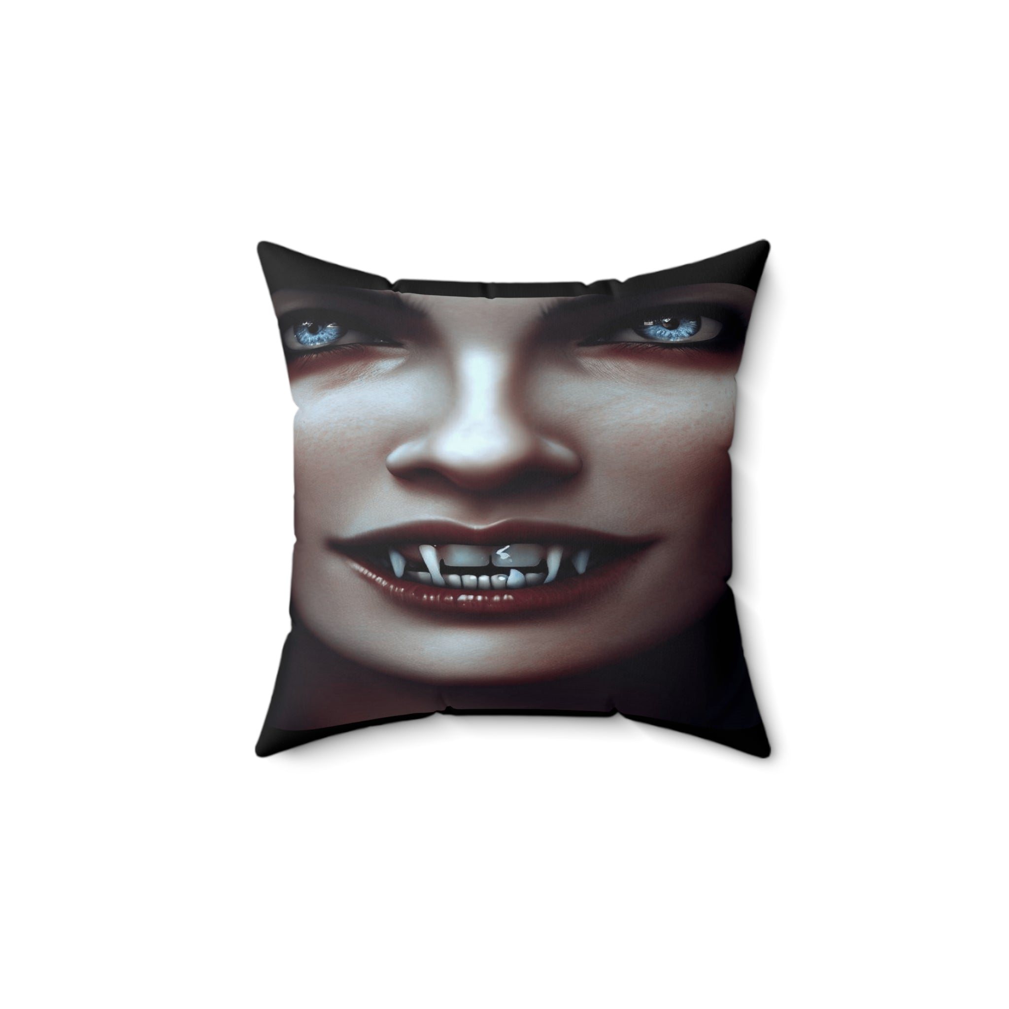 Vampire ready for a feeding dark fantasy Spun Polyester Square Pillow