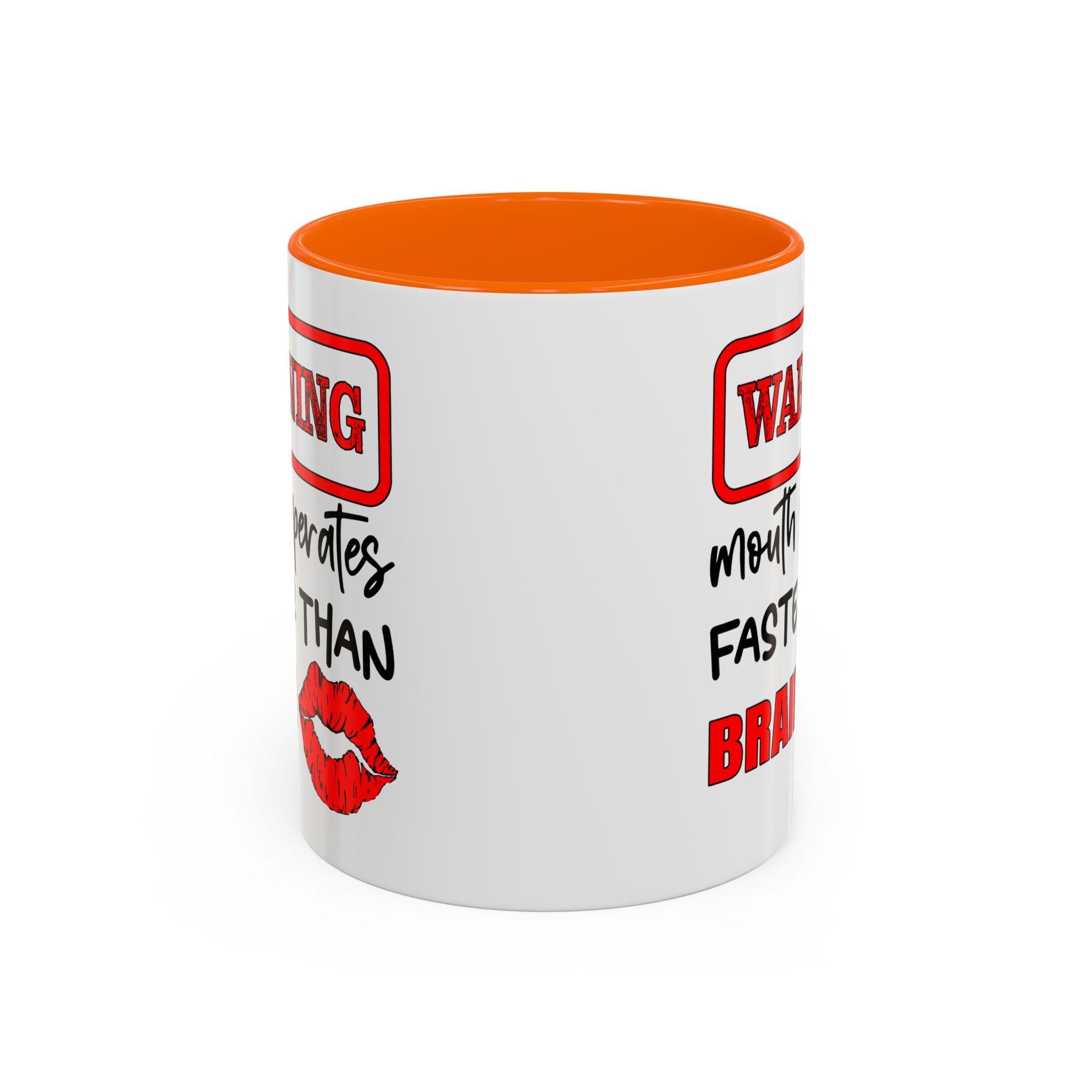 Funny Warning Coffee Mug - 'Mouth Operates Faster Than Brain' - Perfect for Coffee Lovers