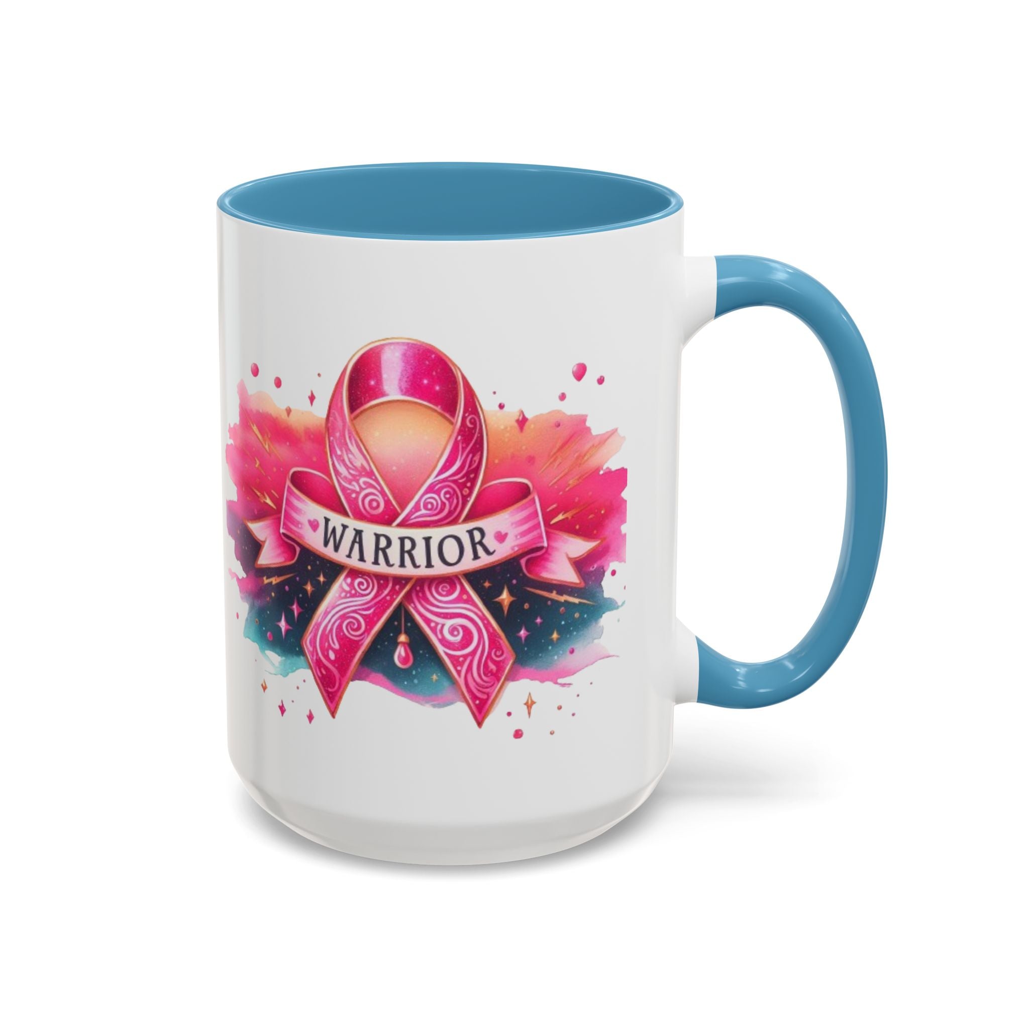 Pink Ribbon Warrior Coffee Mug, Support Breast Cancer Awareness Gift, Inspirational Mug, Cancer Survivor Merchandise, 11oz 15oz Mug
