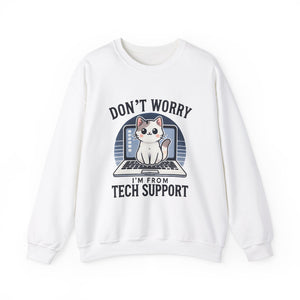 Tech Support Cat Crewneck Sweatshirt – Fun Gift for IT Lovers