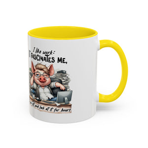 Whimsical Pig Coffee Mug, Funny Gift for Animal Lovers, Unique Office Mug, Cute Coffee Cup, Perfect for Birthdays, Holidays