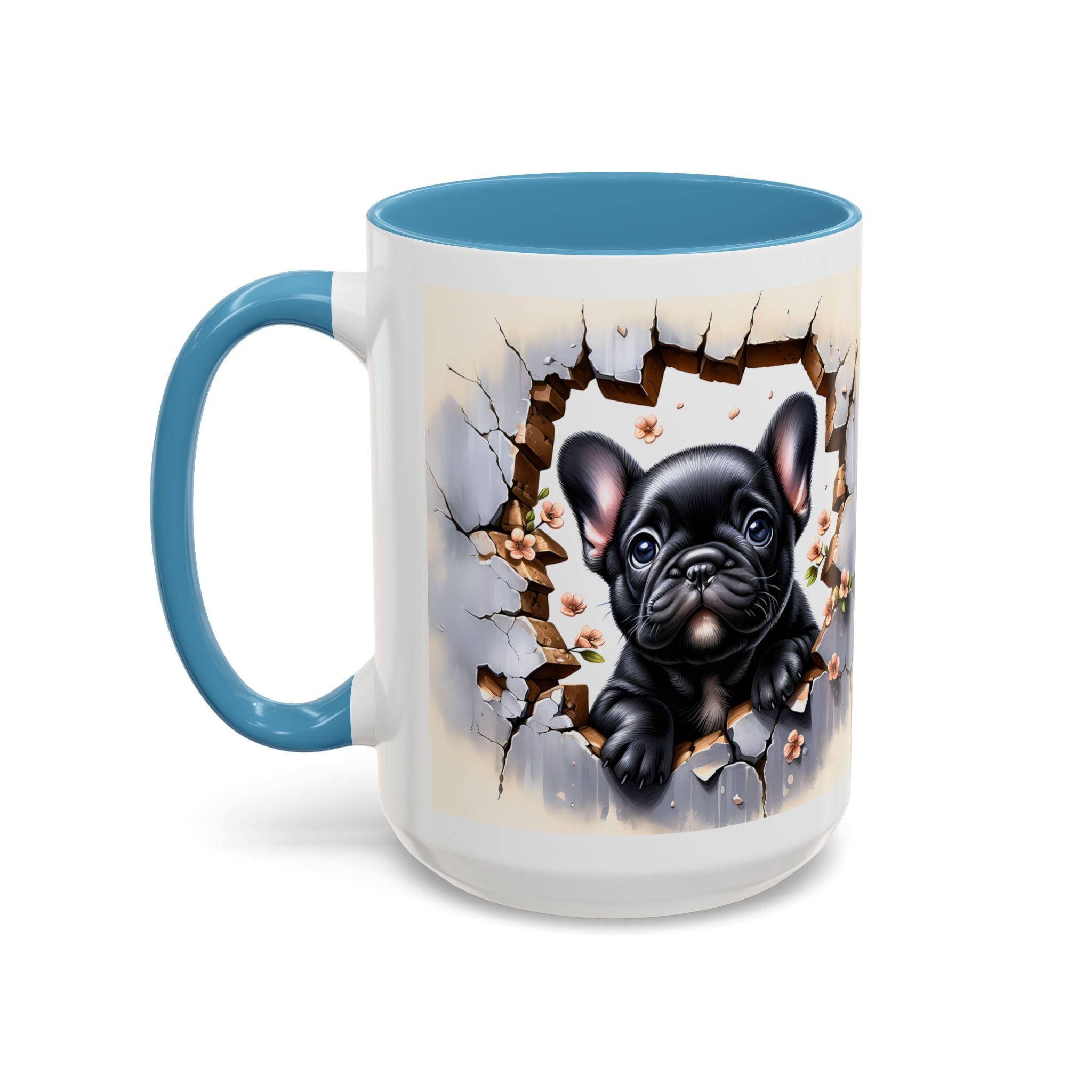 Cute French Bulldog Accent Coffee Mug, Pet Lover Gift, Dog Lover Mug, Home Office Coffee Cup, Unique Animal Print Mug