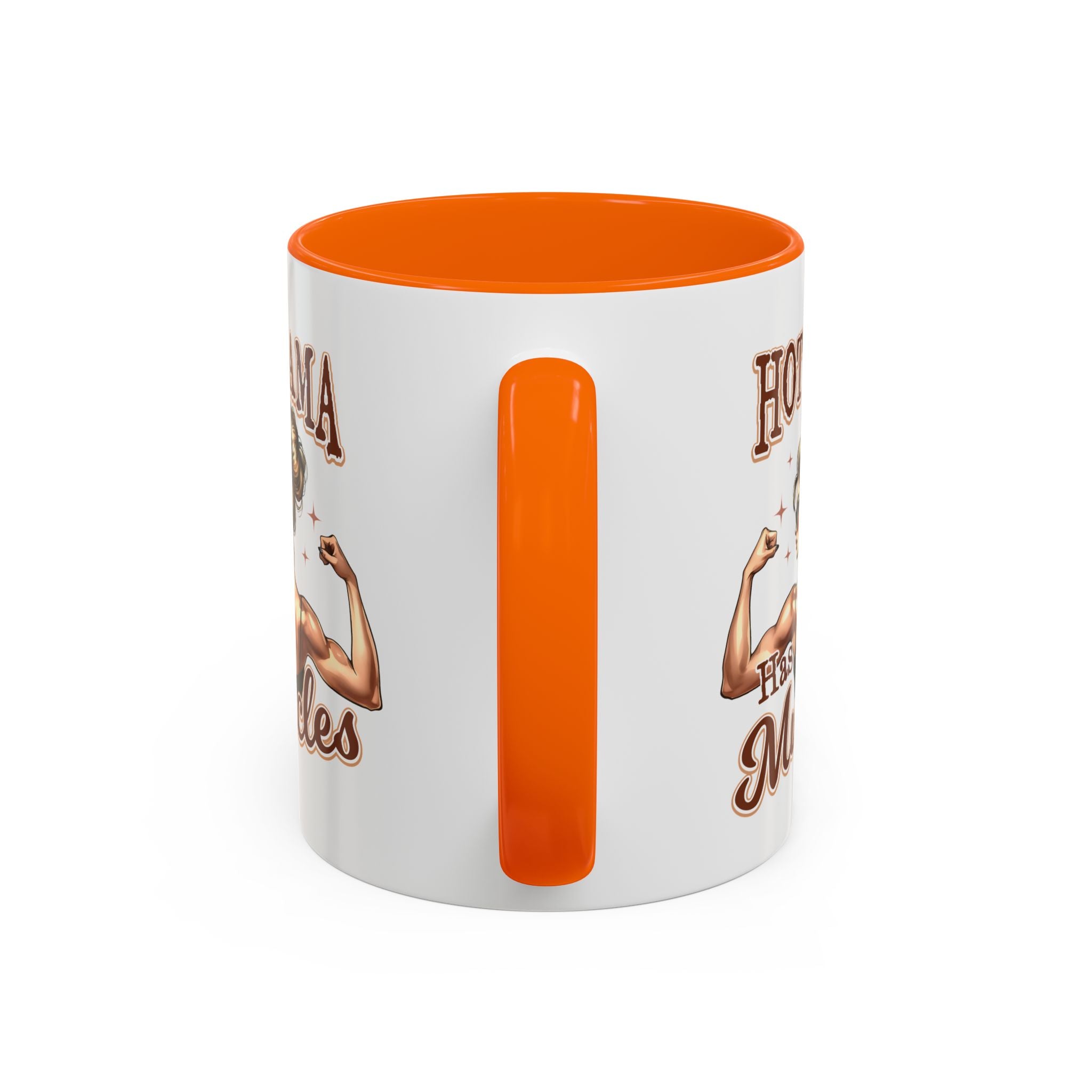 Hot Mama Has Muscles Coffee Mug - Fun & Motivational 11/15oz Accent Mug for Fitness Lovers