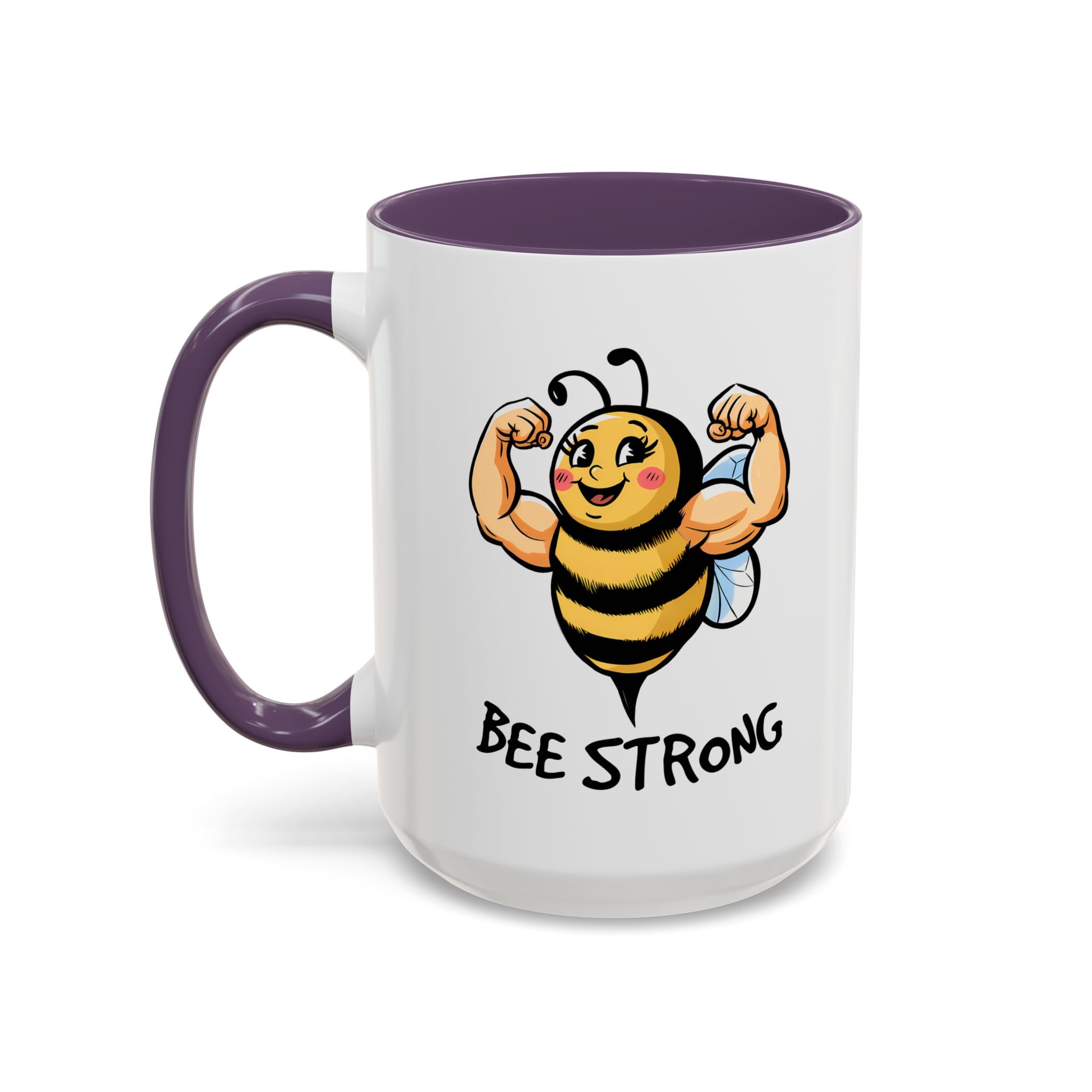 Bee Strong Accent Coffee Mug - Motivational Mug for Strength and mental health