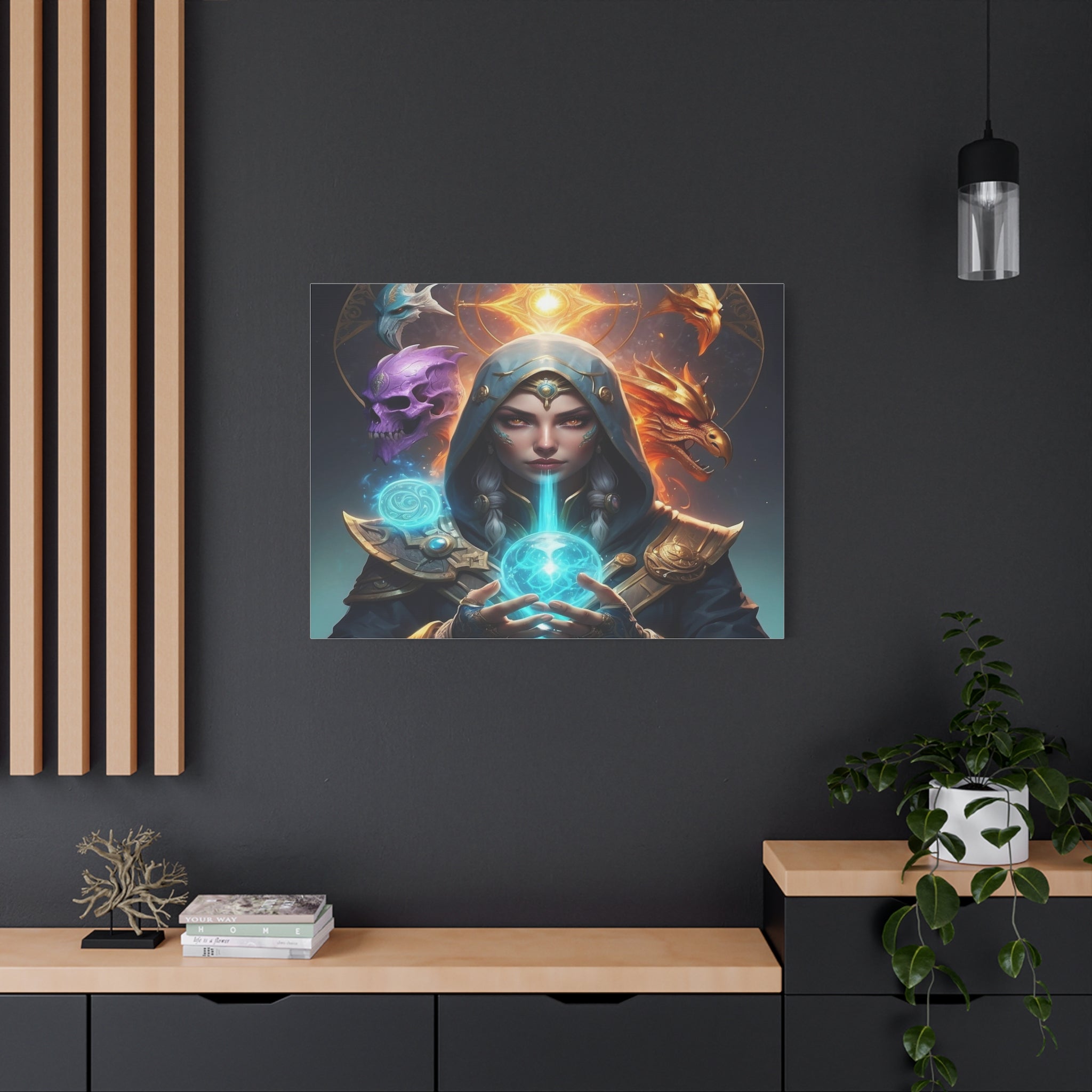 Mystical Sorceress Canvas Artwork - Fantasy Wall Decor