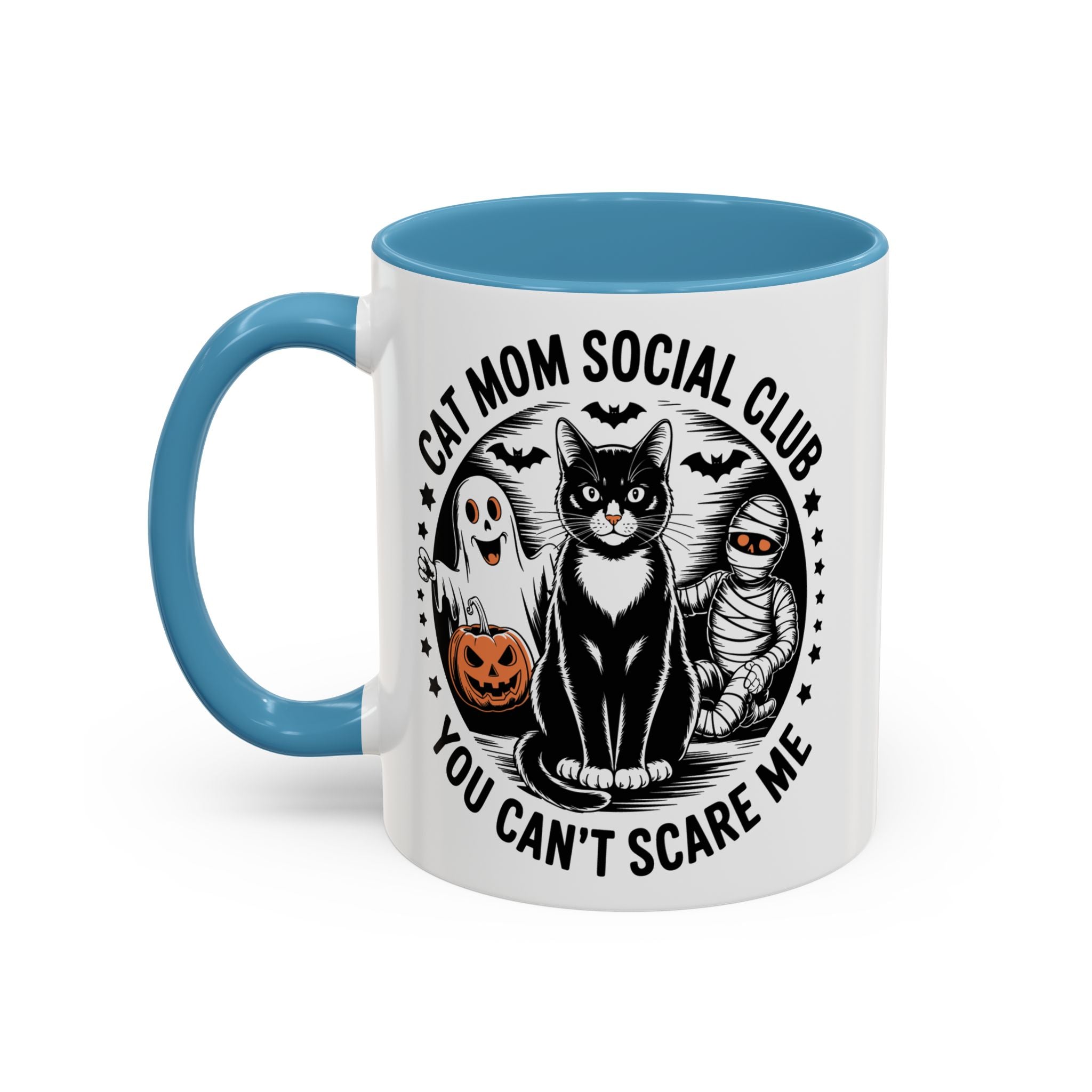 Halloween Cat Mom Coffee Mug - Spooky Social Club Design