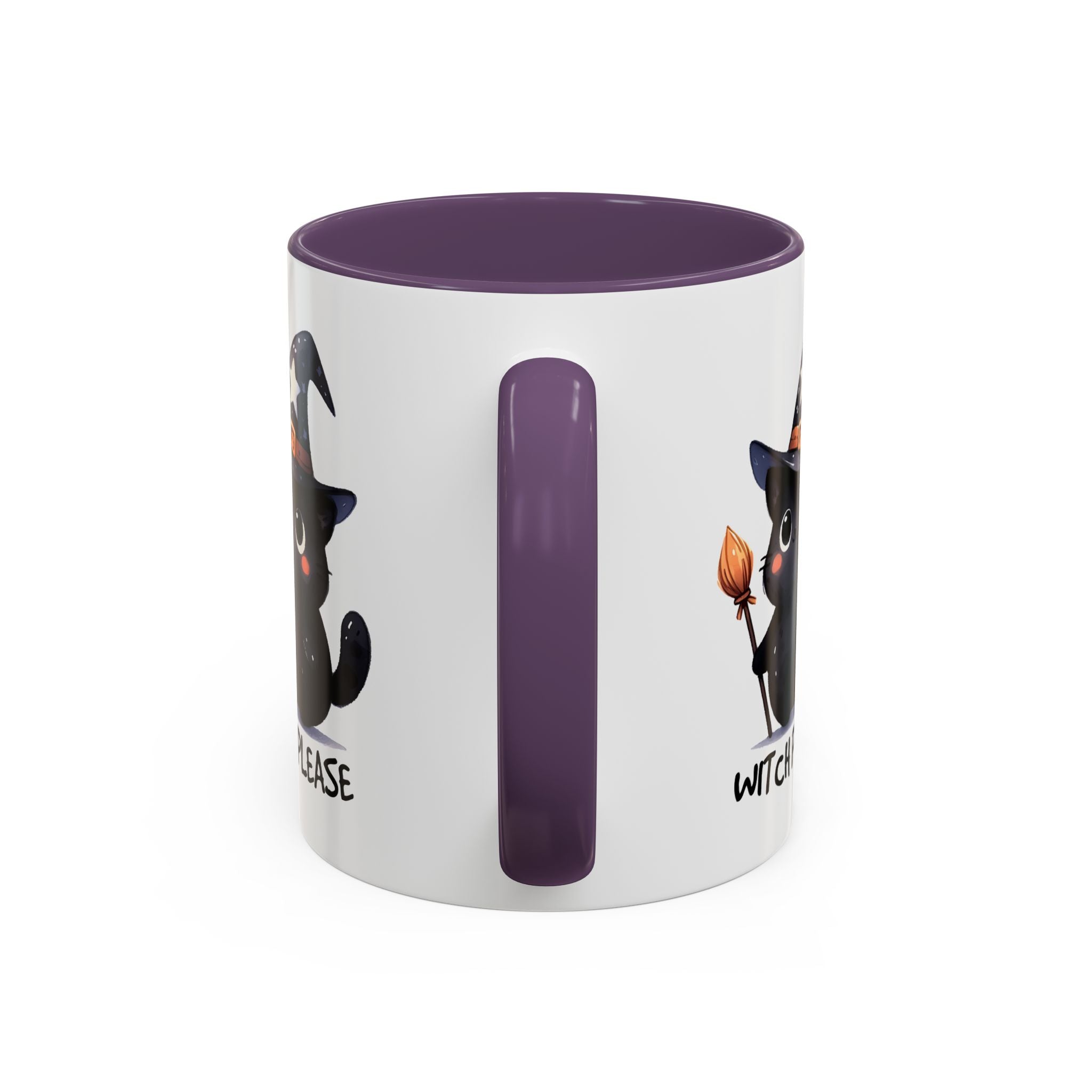 Cute Witch Cat Coffee Mug - Perfect for Halloween, Cat Lover Gift, Witch Please Design, Black Cat Mug, Cozy Drinkware