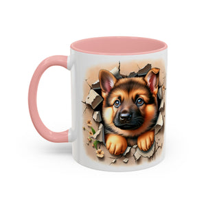 German Shepherd Accent Coffee Mug | Dog Lover Gift, Tasty Hot Beverage Cup, Pet Themed Kitchenware, Animal Adoption Cup, Unique Pet Gift