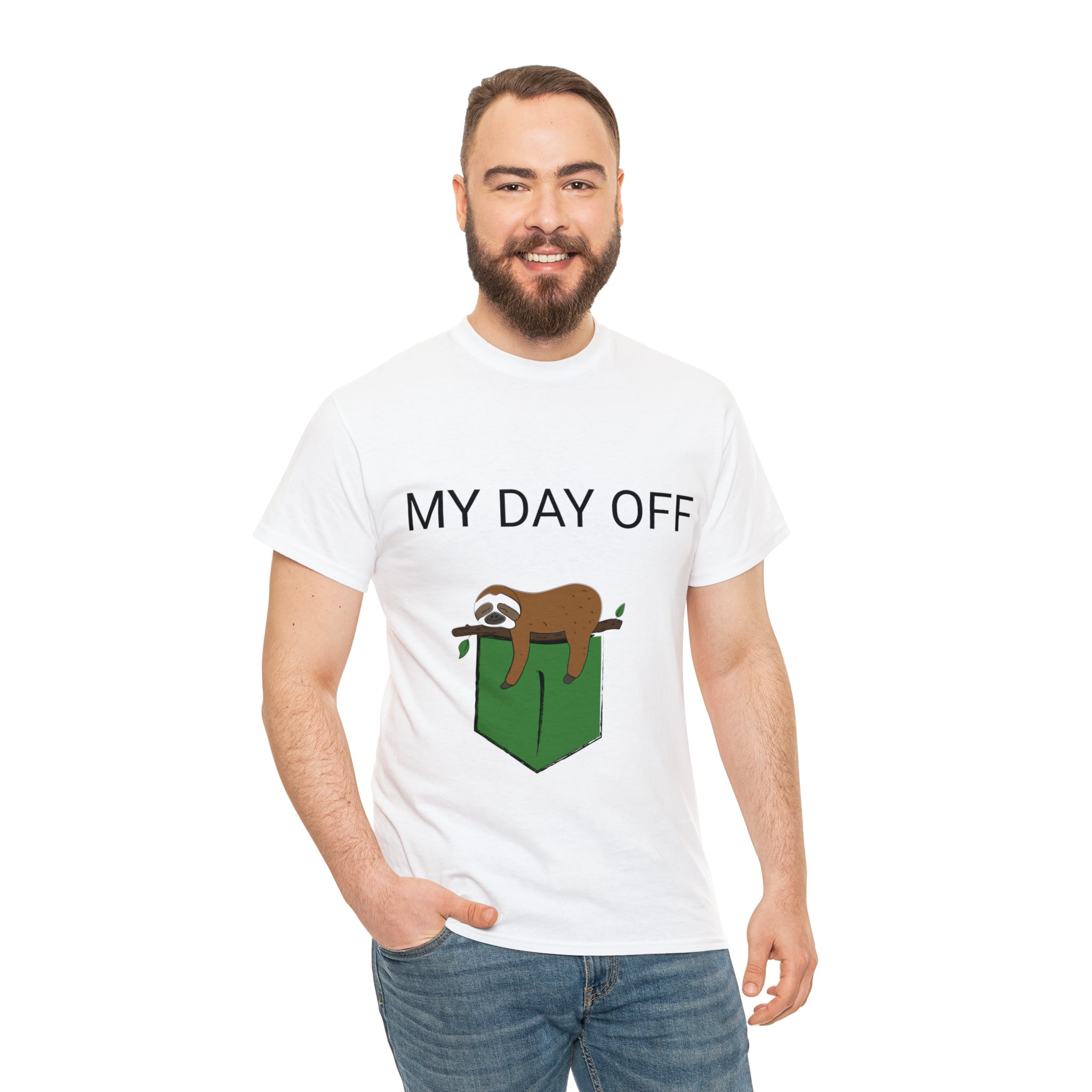 Lazy my day off  Unisex Heavy Cotton Tee funny humor t shirt for men and women