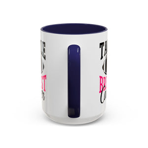 Tackle Breast Cancer Coffee Mug, Supportive Gift for Football Fans, Awareness Mug, Cheer Team Spirit, Fundraiser Drinkware