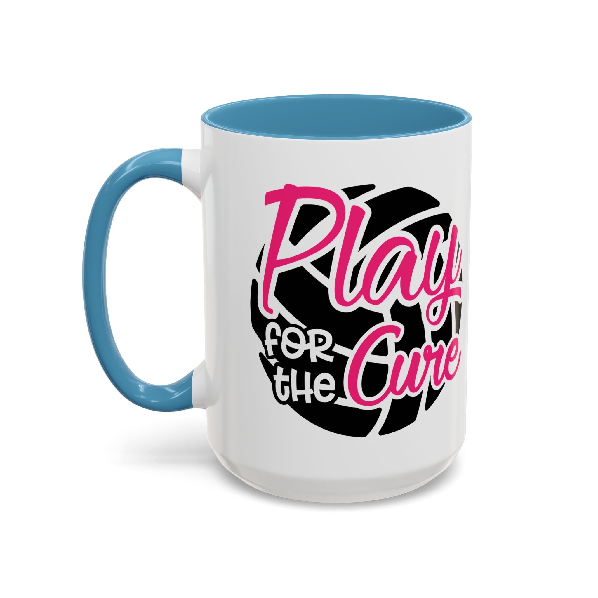 Volleyball  Coffee Mug, Play for the Cure Cup, Sports Gift , Athletes, Cancer Awareness, Inspirational Mug