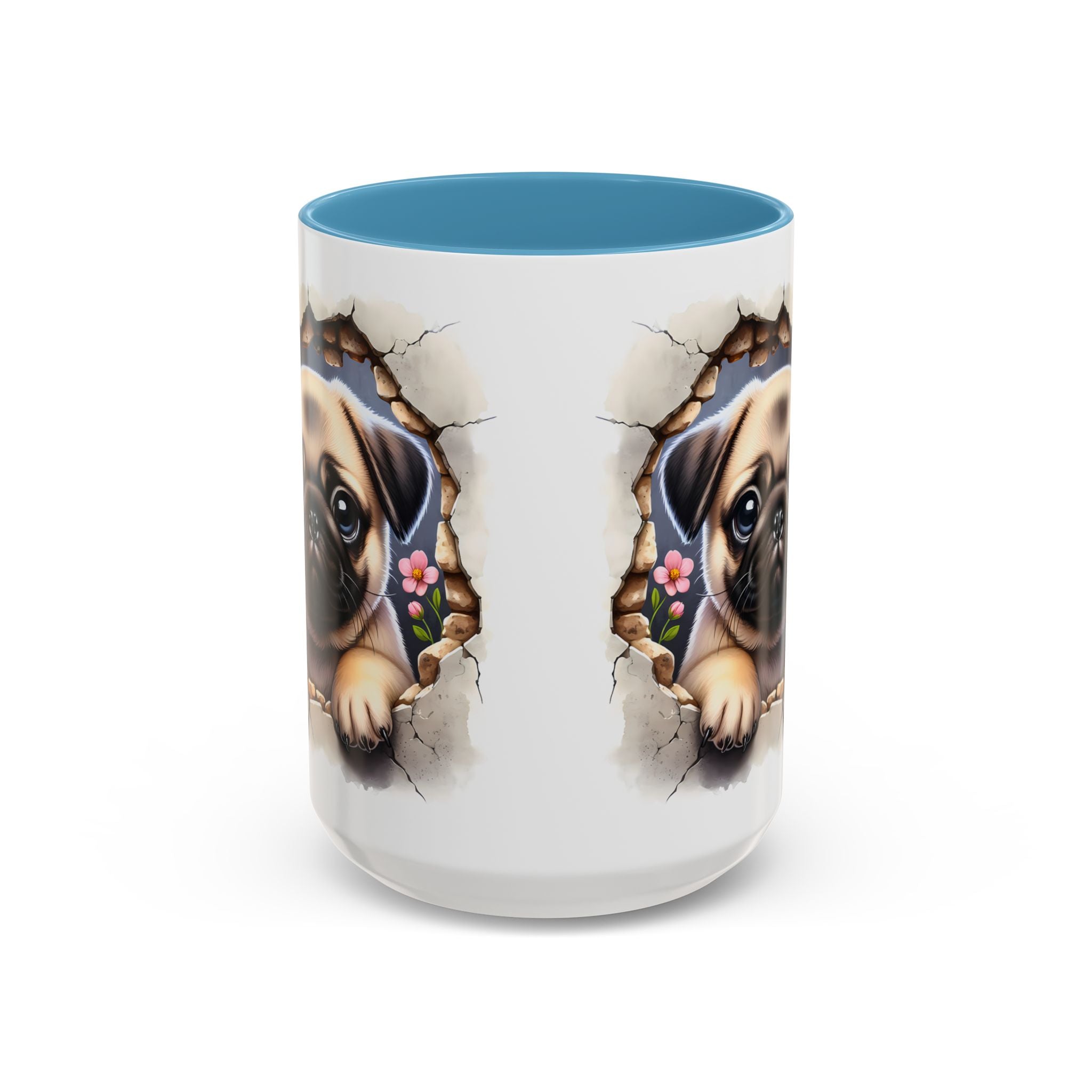 Pug In A Wall Coffee Mug - Cozy Ceramic Cup for Dog Lovers - Cute Pet Gift for Birthdays, Anniversaries, and Holidays