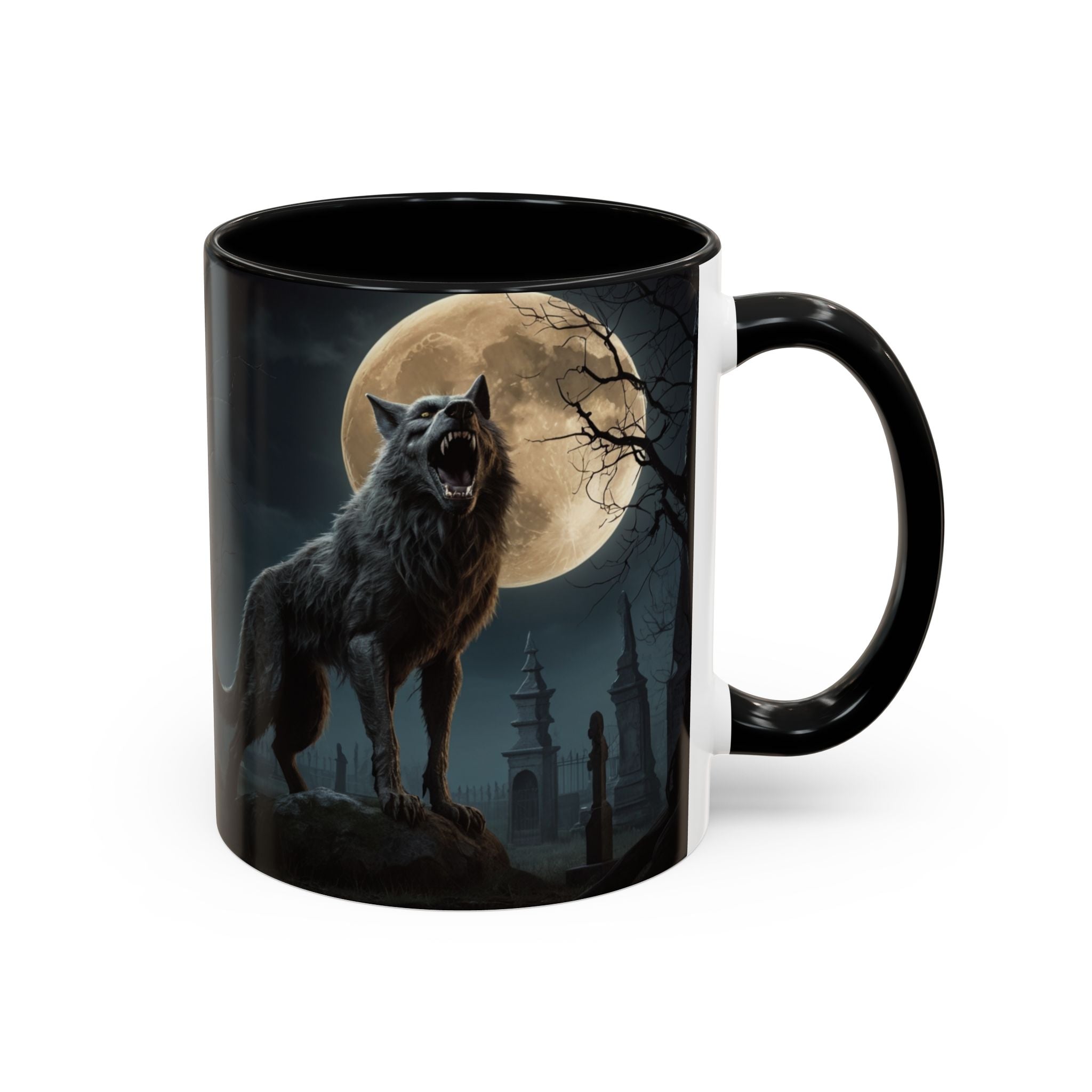 Werewolf Moon Coffee Mug — Gothic Wolf Moonlit Accent Mug fantasy horror art