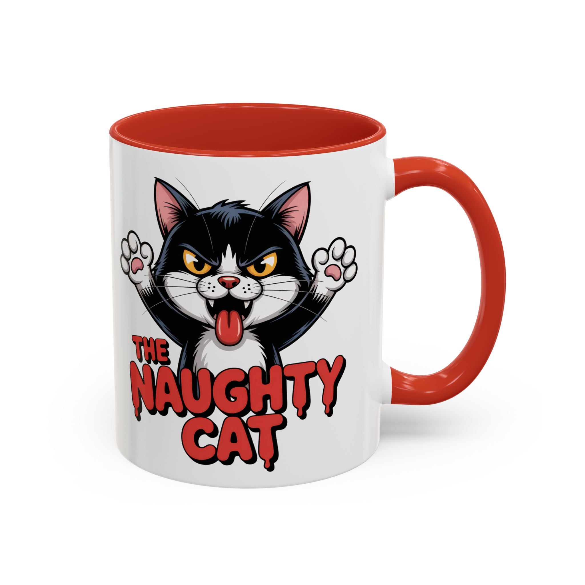 The Naughty Cat Accent Coffee Mug — Funny Cat Lover Gift (11/15oz)