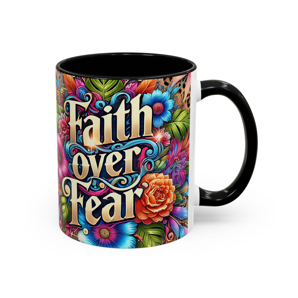 Faith Over Fear Floral Coffee Mug positive mental health
