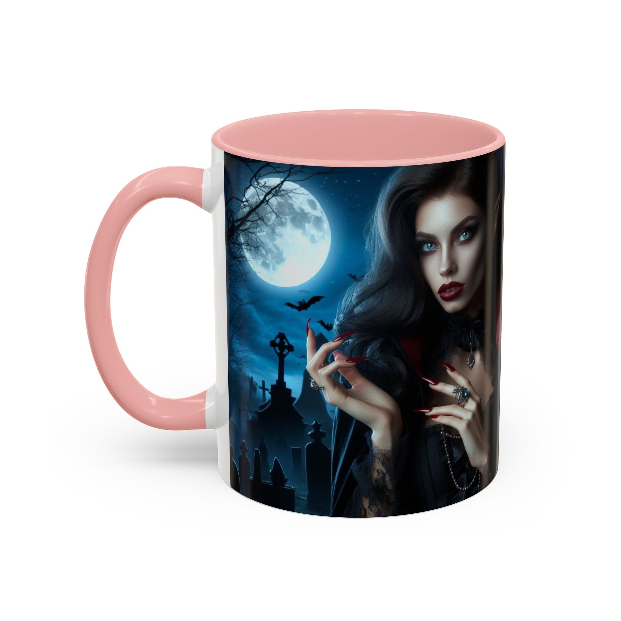 halloween Gothic Vampire Coffee Mug – 11/15oz full moon graveyard