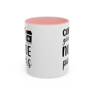 Nurse Coffee Mug, Funny Gift for Nurses, Coffee Lover's Mug, Black Accent Tea Cup, Motivational Nurse Gift