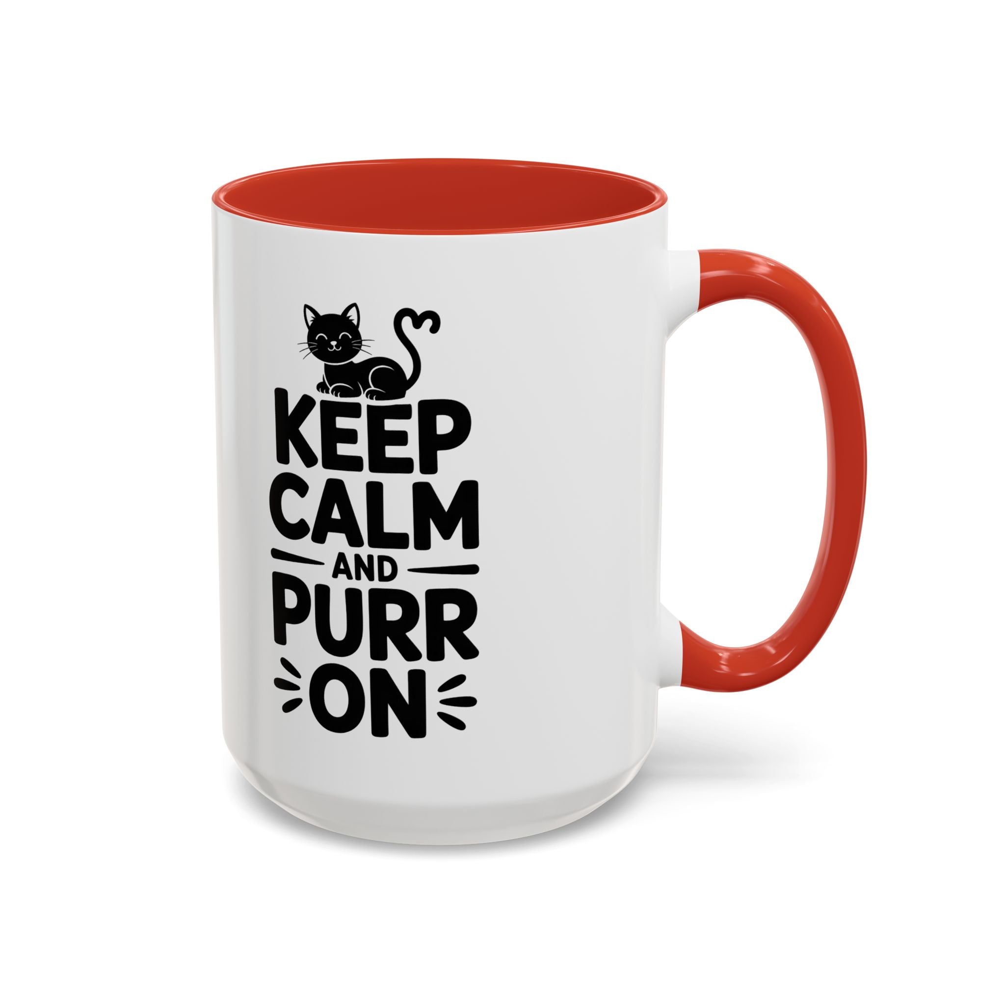 cat Keep Calm and Purr On Coffee Mug animal lover kitten