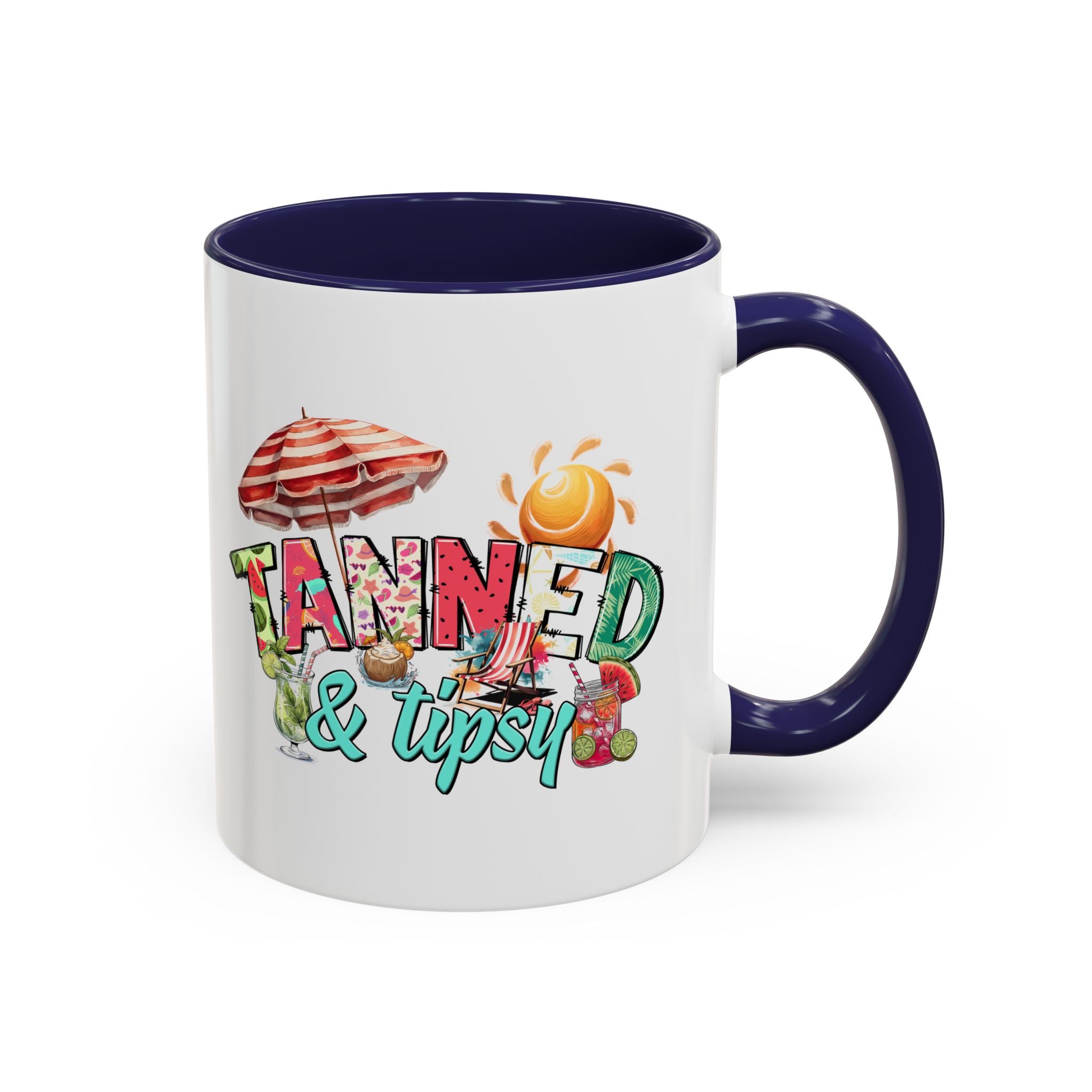 Tanned & Tipsy Accent Coffee Mug - Perfect for Summer Vibes & Beach Lovers party