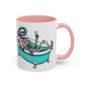 Rest in Peace Skeleton Coffee Mug - Fun Halloween Gift, Unique Home Decor, Hilarious Office Cup, Quirky Birthday Present, Spooky
