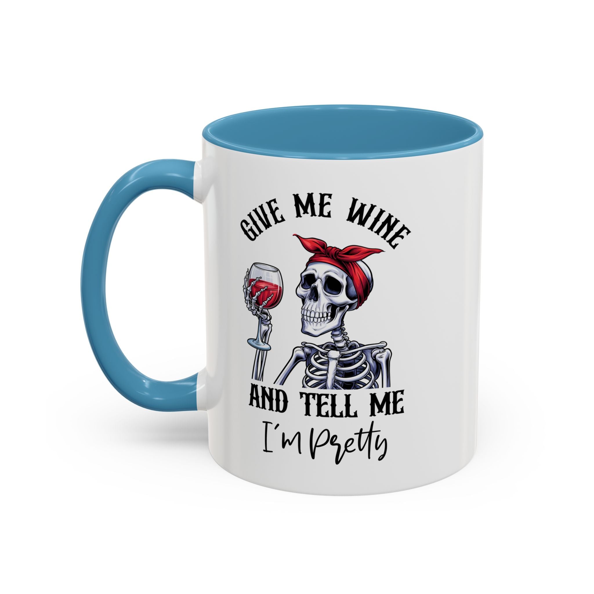 Skeleton Wine Coffee Mug, Funny Gift for Wine Lovers, Halloween Decor, Office Coffee Cup, Unique Skeleton Mug