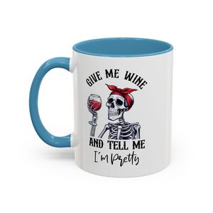 Skeleton Wine Coffee Mug, Funny Gift for Wine Lovers, Halloween Decor, Office Coffee Cup, Unique Skeleton Mug