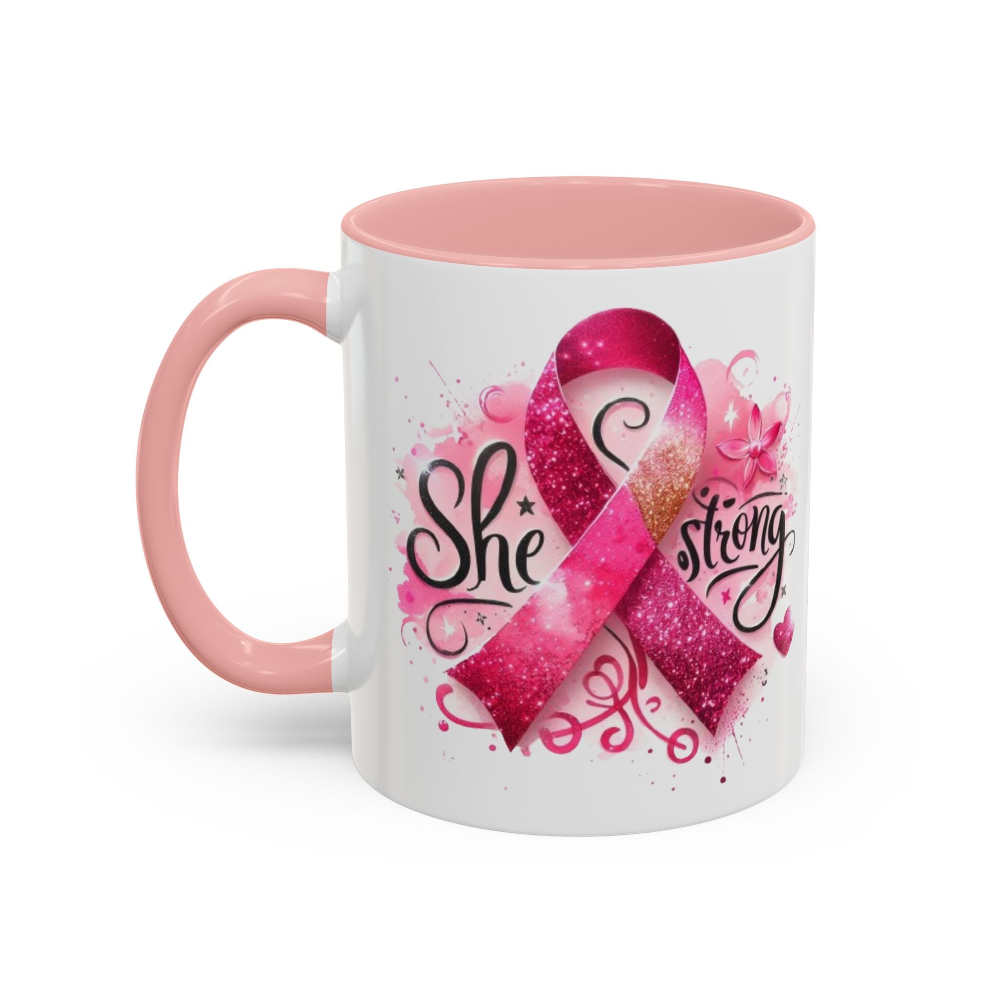 Empowering Pink Ribbon Coffee Mug - Gift for Survivors, Breast Cancer Awareness, Motivational Mug, Inspirational Drinkware, Self-Care Gift