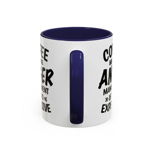 Funny Anger Management Coffee Mug, Gift for Coffee Lovers, Stress Relief, Black Accent, Humorous Cup for Friends, Office Humor, Funny Gifts