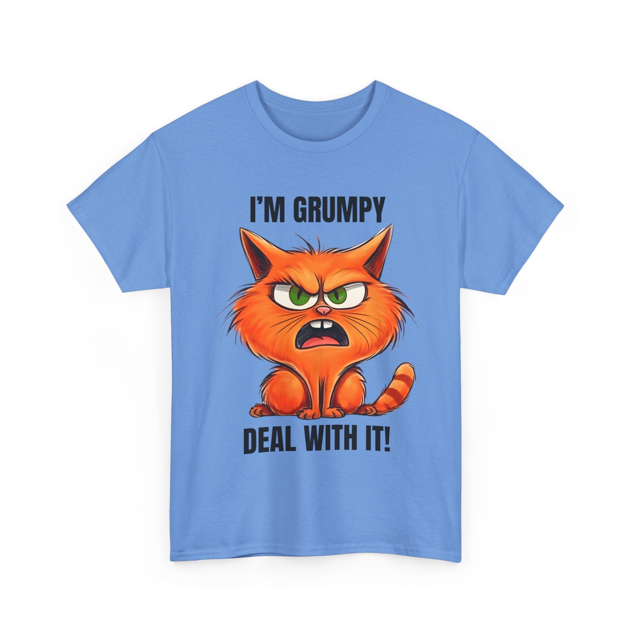 Grumpy Cat Tee: Unisex Heavy Cotton Shirt, Funny Cat Lovers Gift, Casual Wear, Birthday, Humor Apparel