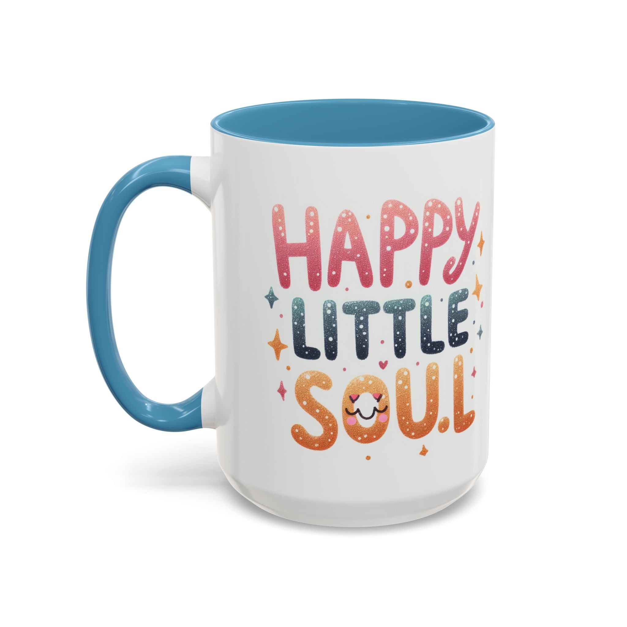 Happy Little Soul Accent Coffee Mug – Cute Positive Morning Quote (11/15 oz)
