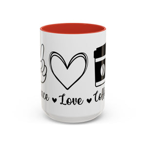 peace love coffee Accent Coffee Mug (11, 15oz)