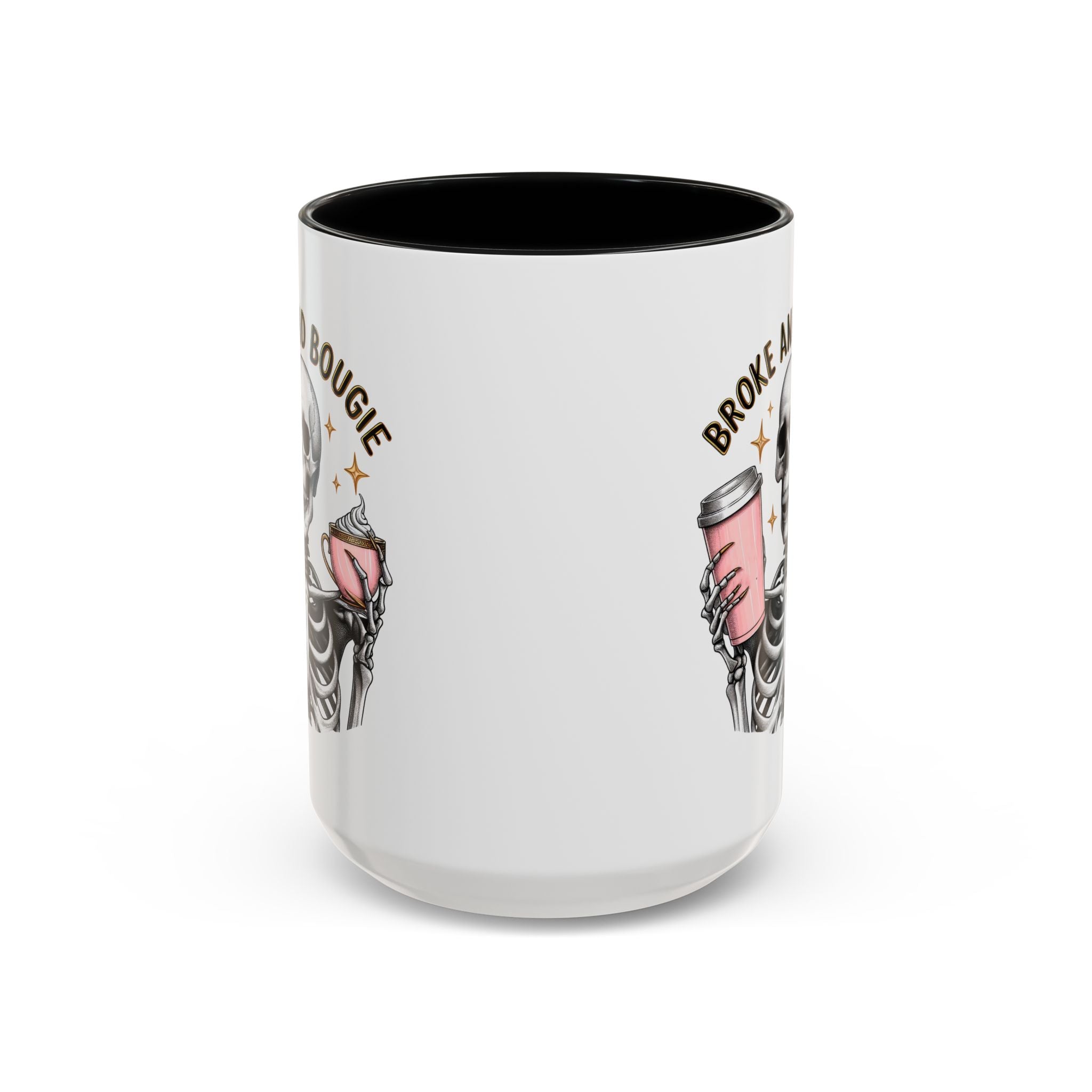 Broke and Bougie Coffee Mug, Skeleton Mug, Halloween Mug, Unique Gift for Coffee Lovers, Spooky Decor