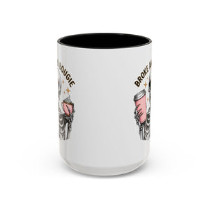 Broke and Bougie Coffee Mug, Skeleton Mug, Halloween Mug, Unique Gift for Coffee Lovers, Spooky Decor