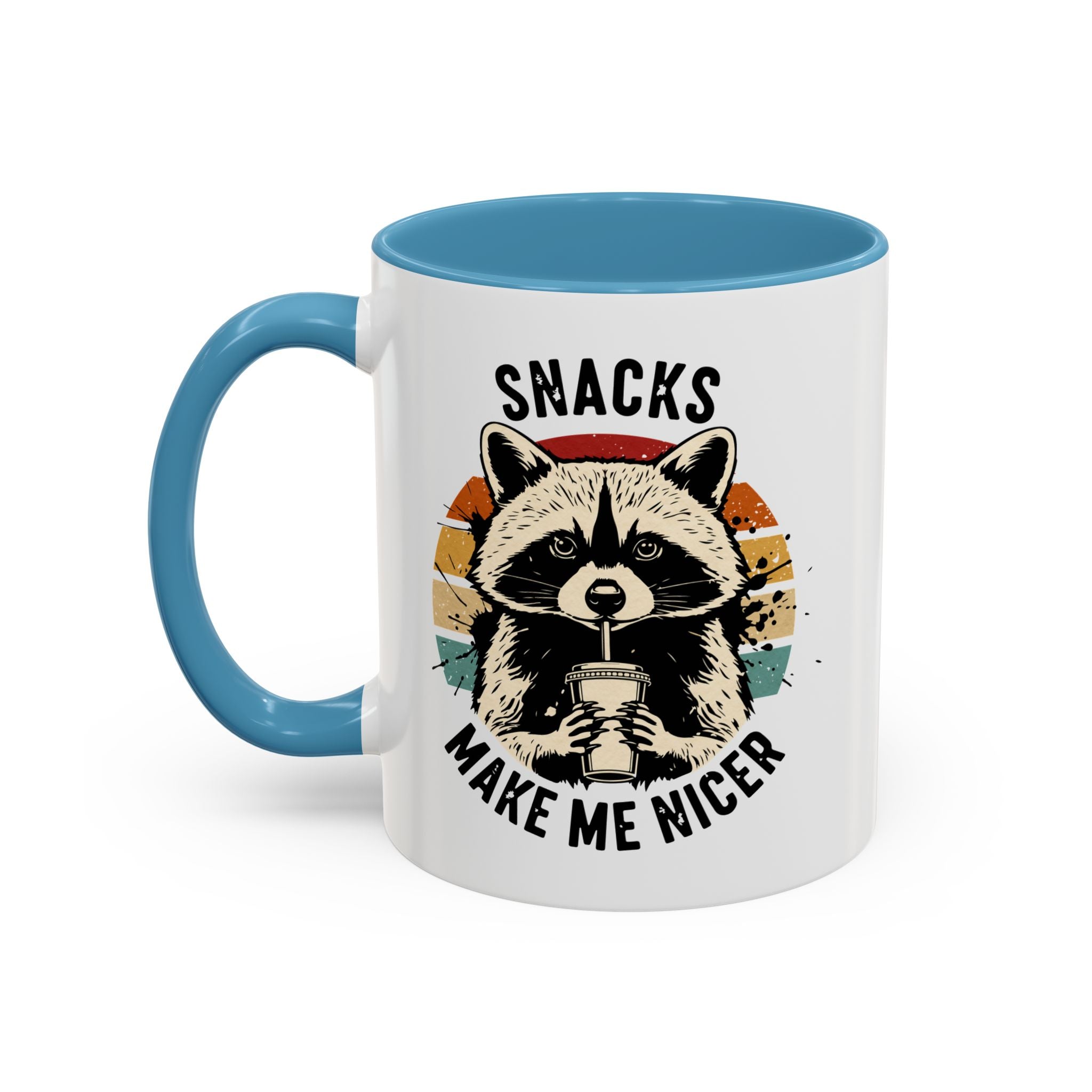 Snacks Make Me Nicer Raccoon Accent Coffee Mug (11/15oz)
