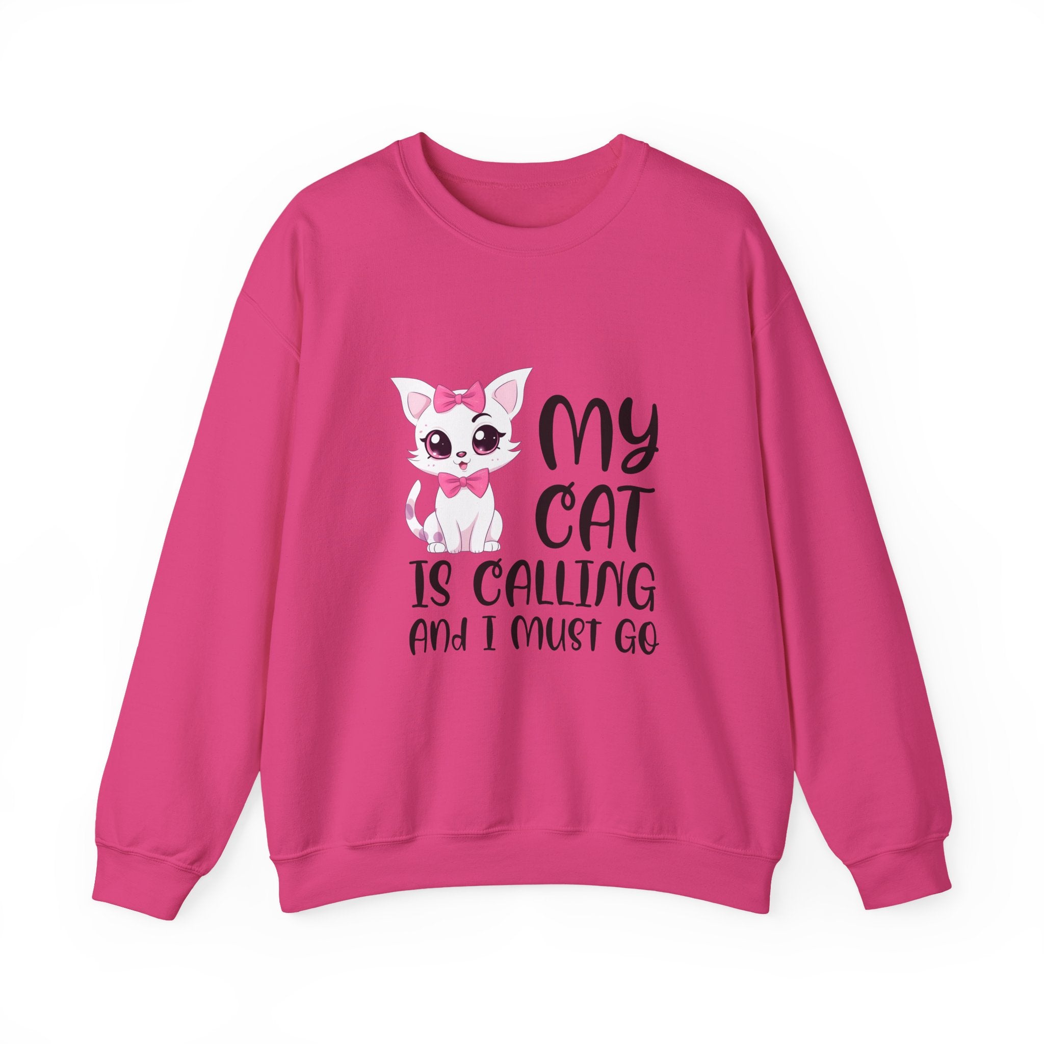 Cute Cat Lover Sweatshirt, My Cat Is Calling Crewneck, Animal Print Pullover, Pet Owner Gift, Cozy Sweatshirt for Cat Moms