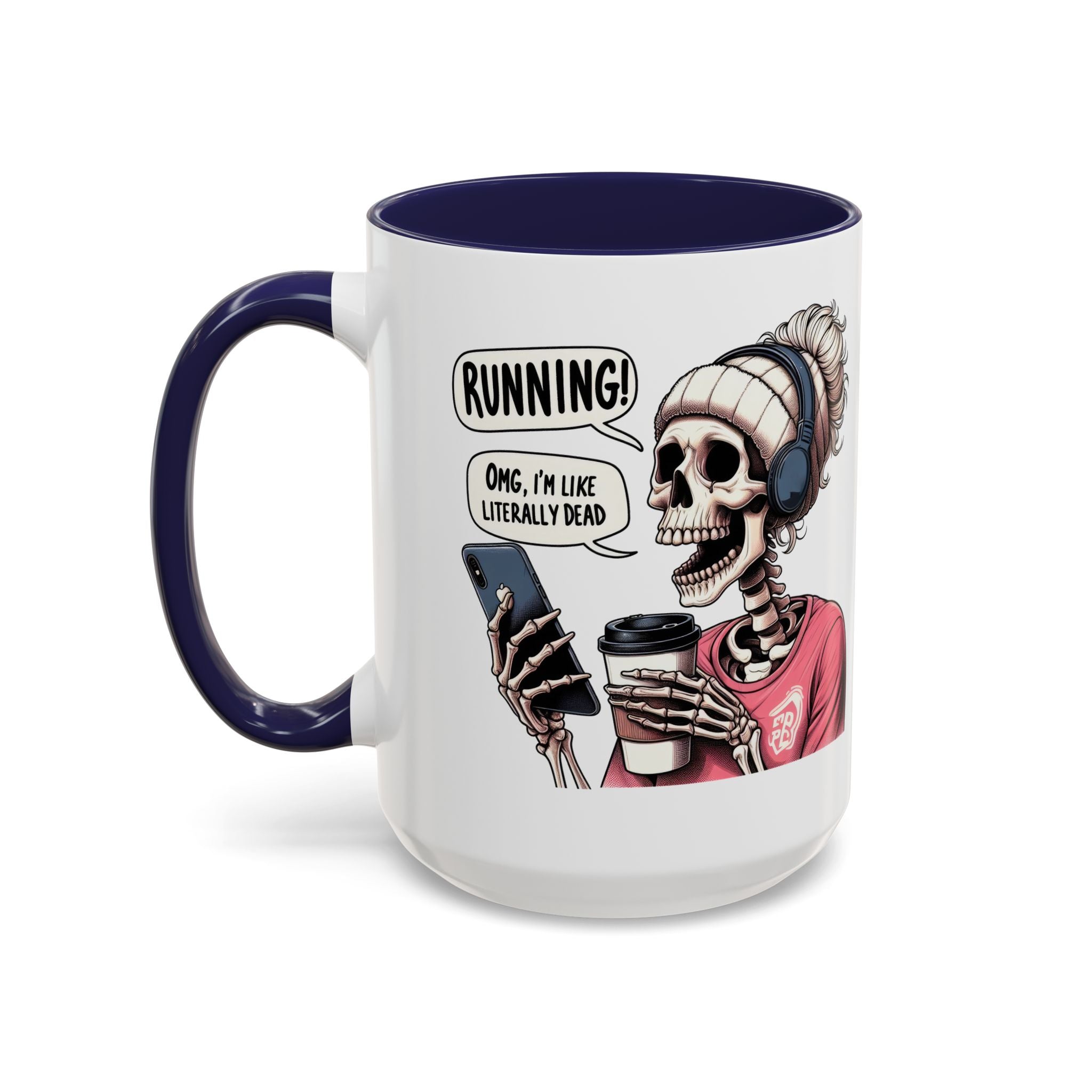 Running Skeleton Coffee Mug - Perfect for Fitness Lovers, Halloween Decor, Gift for Runners, Funny Tea Cup, Workout Enthusiast