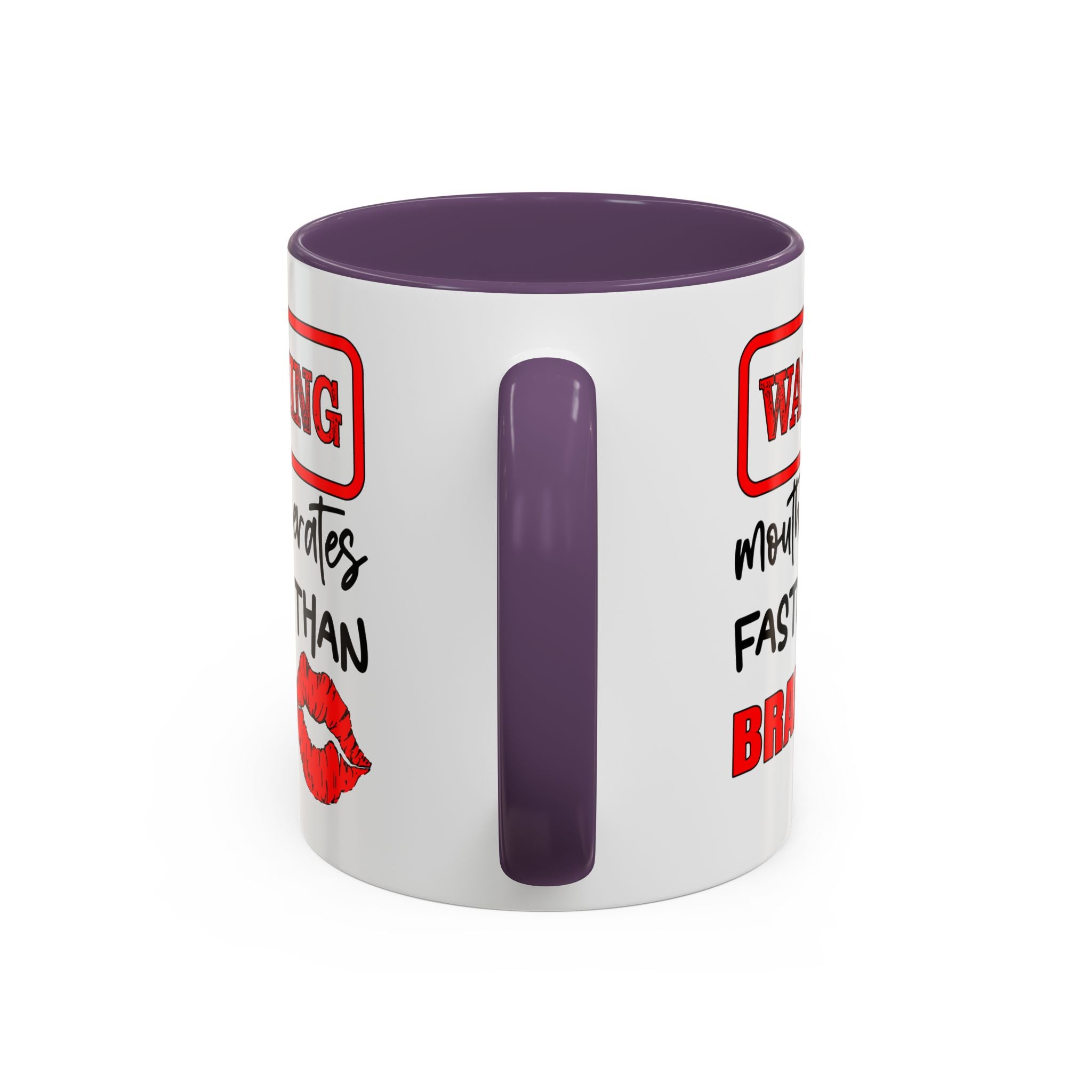 Funny Warning Coffee Mug - 'Mouth Operates Faster Than Brain' - Perfect for Coffee Lovers