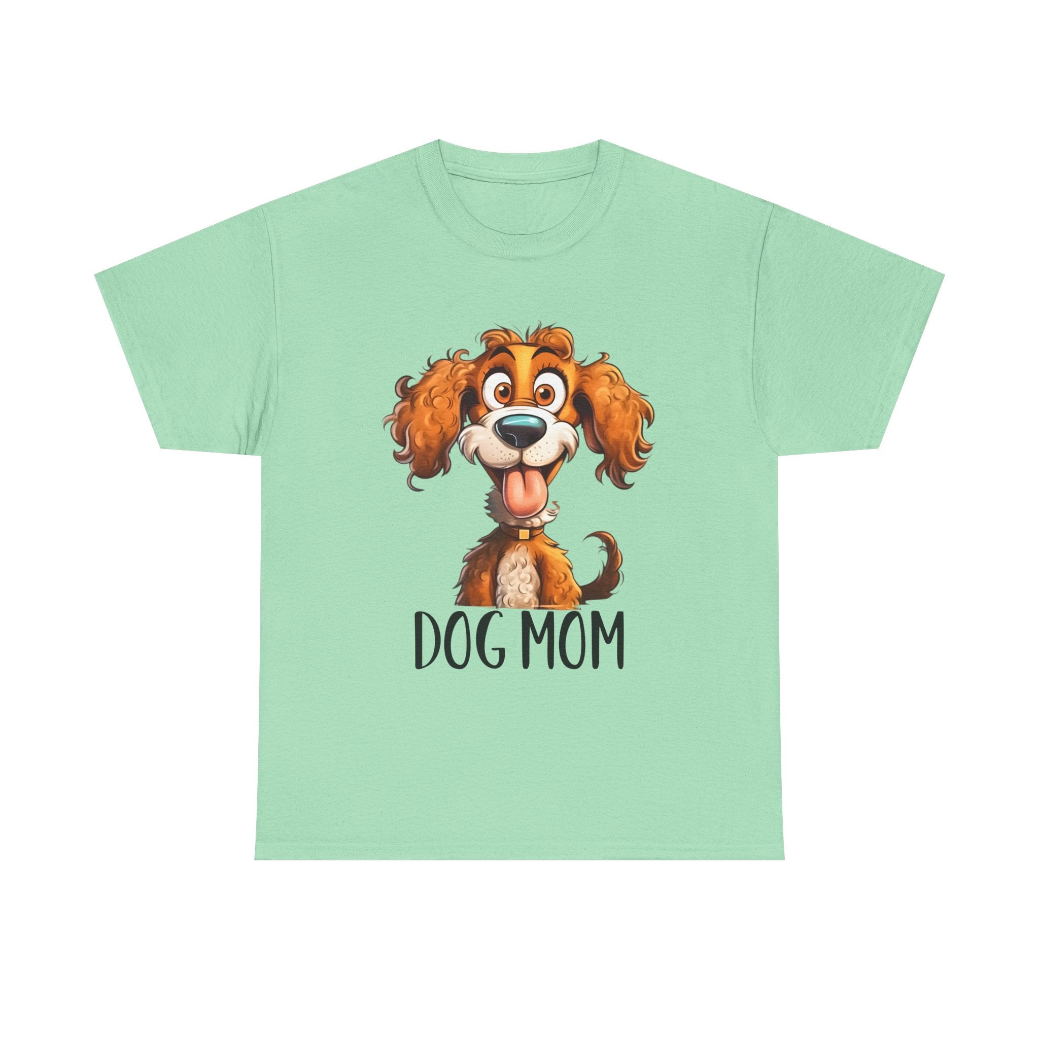 Dog Mom Unisex Heavy Cotton Tee, Pet Lover Shirt, Gift for Dog Lovers, Animal T-Shirt, Cute Dog Graphic Tee