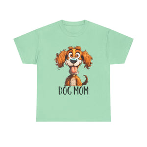 Dog Mom Unisex Heavy Cotton Tee, Pet Lover Shirt, Gift for Dog Lovers, Animal T-Shirt, Cute Dog Graphic Tee